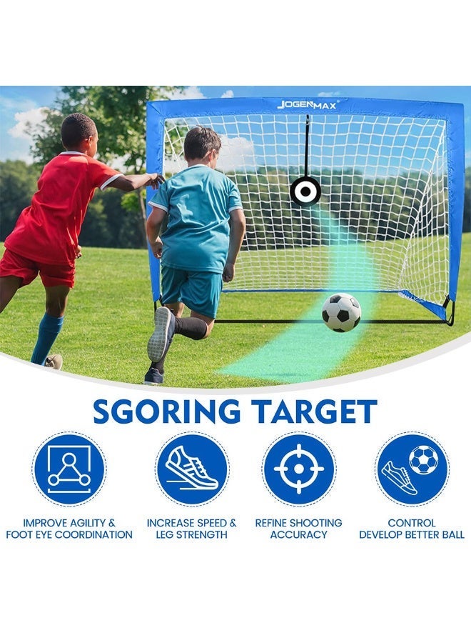 دي إم جي تك أهداف كرة القدم للأطفال للحديقة الخلفية، مجموعة منشأة 1.8×0.9 متر شباك التدريب مع الهدف، شباك كرة القدم المنفرد للصغار مع كرة القدم، مجموعة كرة القدم للأطفال والشباب للعب خارجية والرياضة - Image 4